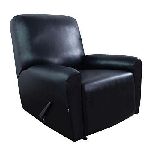 Easy-Going PU-Leder Lehnstuhl Slipcovers, wasserdicht Stretch Sofa Covers ruhesessel schwarz von Easy-Going