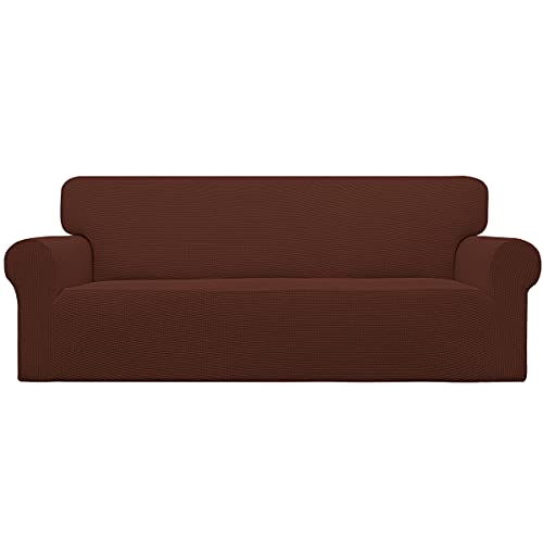 Easy-Going Stretch Sofa Schonbezug 1 Stück Sofabezug Möbelschutz Couch Weich mit elastischem Boden für Kinder, Polyester Spandex Jacquard Stoff Kleine Karos (Sofa, Kaffee) von Easy-Going