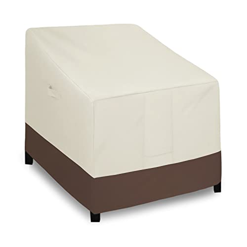 Easy-Going Waterproof Outdoor Lounge Chair Cover, Heavy Duty Patio Couch Cover, Windproof Outdoor Furniture Cover with Air Vent (1 Pack-33.5Wx40Dx36H inch, Beige/Brown) von Easy-Going
