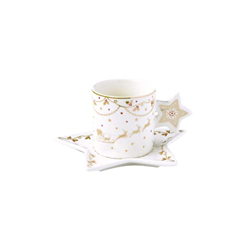 EASY LIFE Teetasse mit Untertasse 175 ml Porzellan CHRISTMAS LIGHTS von Easy Life