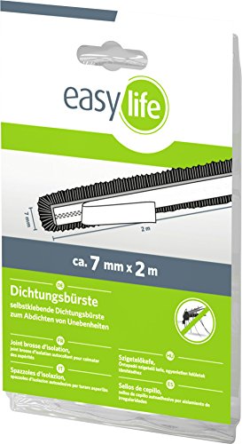 easy life Insektenschutz Dichtungsbürste selbstklebend 200 cm in Anthrazit für Fliegengitter Rahmen Systeme von Easy Life