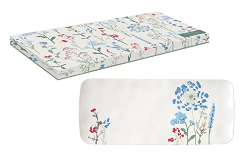 Easy Life Kuchenplatte, 36 x 15,5 cm, aus Porzellan, Motiv: Blumen von Easy Life