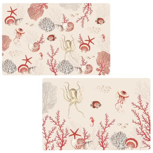 Easy Life Platzset, Tischset Reef Korallen rechteckig 45x30cm beidseitig von Easy Life