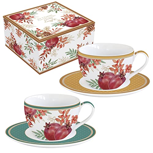 Easy Life Set mit 2 Kaffeetassen, 11 cl, aus Porzellan, Autumn Symphony von Easy Life