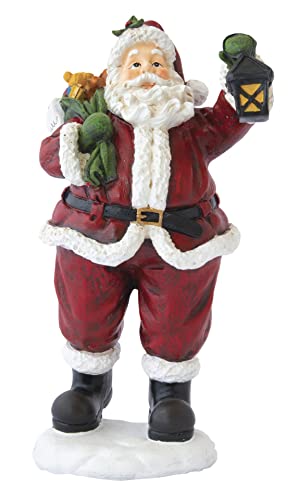 Figur Weihnachtsmann mit Laterne, 18,5 x 12,5 x 32 cm, aus Polyresin, Weihnachtsfiguren von Easy Life