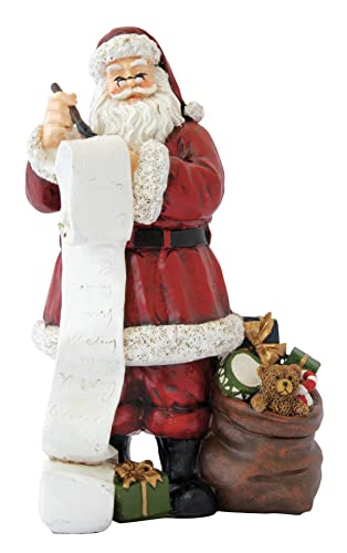 Easy Life Figur Weihnachtsmann mit Seiner Liste, 15,5 x 12 x 24,5 cm, aus Polyresin, Weihnachtsfiguren von Easy Life