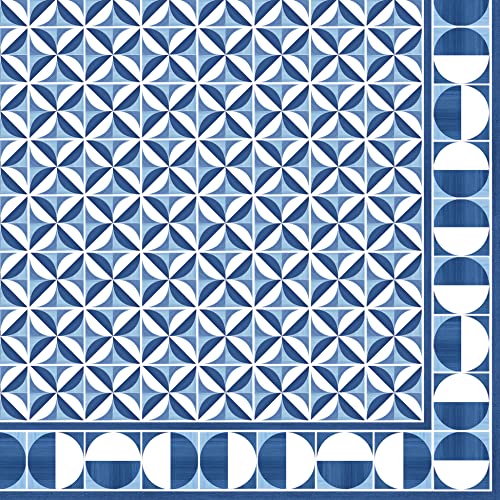 Papierservietten, 33 x 33 cm, Geometric Blue von Easy Life
