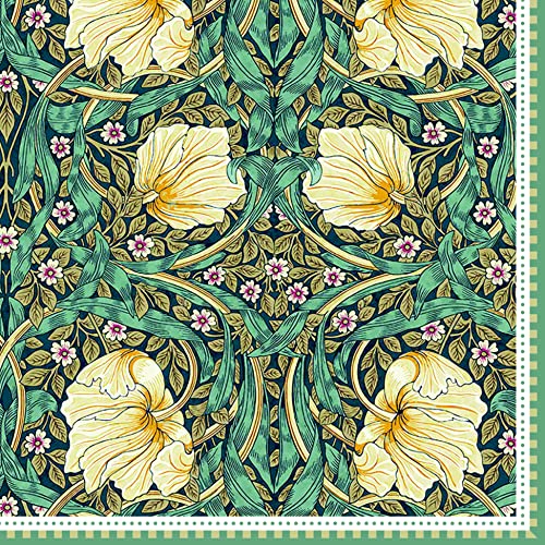 Papierservietten, 33 x 33 cm, William Morris Black von Easy Life