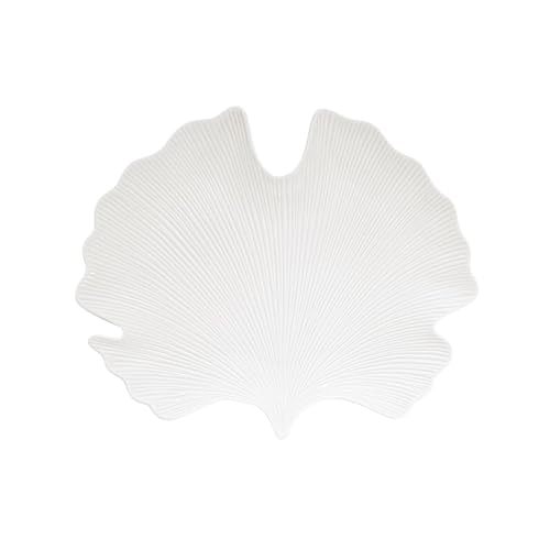Servierteller Ginko, Porzellan, 35 x 29 cm, Weiß von Easy Life