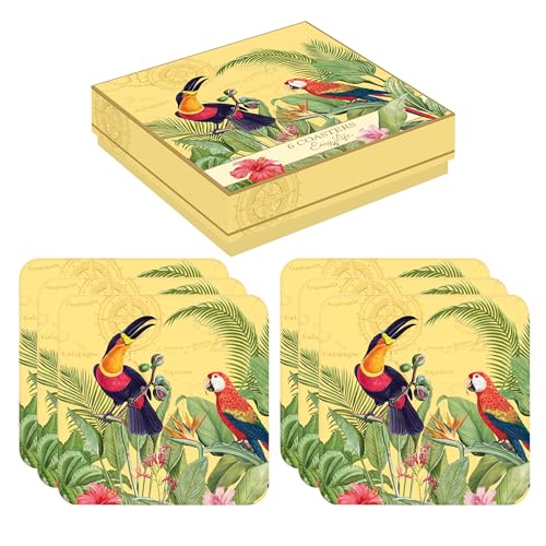 Set mit 6 Glasuntersetzern, 10,5 x 10,5 cm, robust aus Kork Set mit 6 Glasuntersetzern, 10,5 x 10,5 cm, robust aus Kork von Easy Life