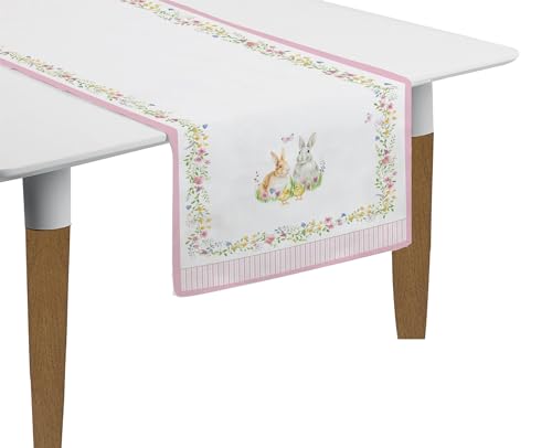 Set mit Zwei Tischdecken, 45 x 140 cm, 100 % Baumwolle, Happy Easter von Easy Life