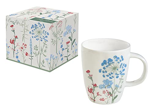 Tasse aus Porzellan, 35 cl, mit Blumen von Easy Life