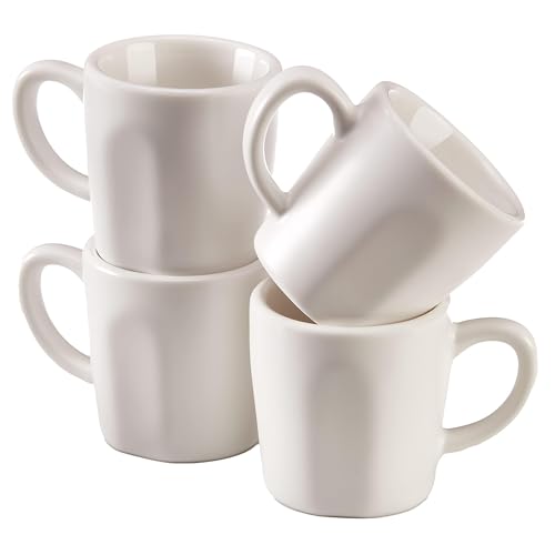 Easy Living Goods, Espressotassen aus mattem weißem Porzellan, 65 ml, 4 Stück von Easy Living Goods