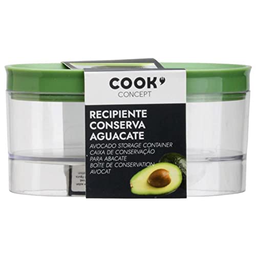 Easy Make CMKU6460 RECIPIENTE CONSERVA AGUACATE, Kunststoff, Grün/Transparent, 14 x 9 x 7 cm von Easy Make