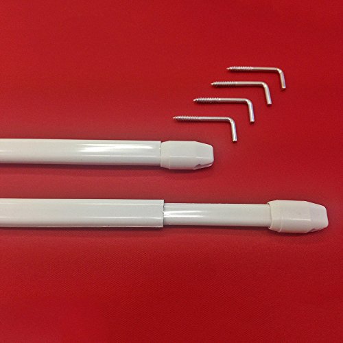 Easy-Shadow - 2 Stück Vitragestange 100-140 cm inkl. 4 Stück Schraubhaken in Farbe weiß - Gardinenstange Bistrostange ausziehbar 11 mm Höhe - weiß Easy-Shadow - 2 Stück Vitragestange 100-140 cm inkl. 4 Stück Schraubhaken in Farbe weiß - Gardinenstange Bistrostange ausziehbar 11 mm Höhe - weiß von Easy-Shadow