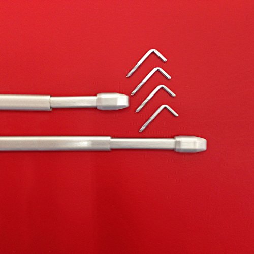 Easy-Shadow - 2 Stück Vitragestange 60-100 cm inkl. 4 Stück Schraubhaken in Farbe silber-matt/chrome-matt - Scheibenstange Cafehausstange ausziehbar 11 mm Höhe - silber-matt/chrome-matt Easy-Shadow - 2 Stück Vitragestange 60-100 cm inkl. 4 Stück Schraubhaken in Farbe silber-matt/chrome-matt - Scheibenstange Cafehausstange ausziehbar 11 mm Höhe - silber-matt/chrome-matt von Easy-Shadow