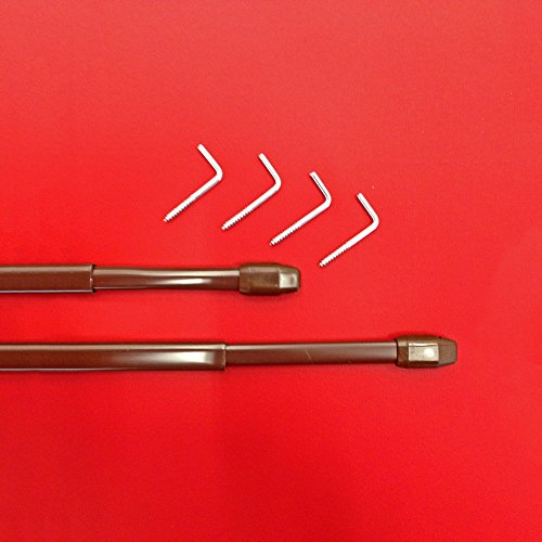 Easy-Shadow - 2 Stück Vitragestange 70-110 cm inkl. 4 Stück Schraubhaken in Farbe braun - Scheibenstange Cafehausstange ausziehbar 11 mm Höhe - braun Easy-Shadow - 2 Stück Vitragestange 70-110 cm inkl. 4 Stück Schraubhaken in Farbe braun - Scheibenstange Cafehausstange ausziehbar 11 mm Höhe - braun von Easy-Shadow