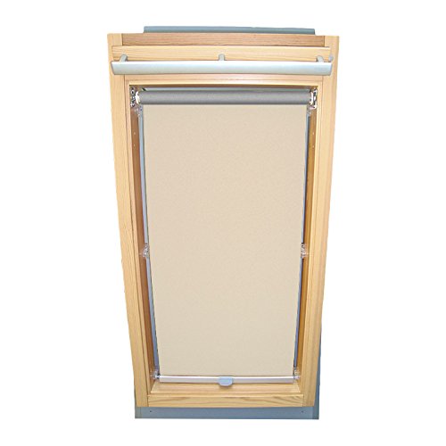 Easy-Shadow Dachfenster Abdunkelungsrollo Basis Rollo Thermo für Typ Roto WDF 310, 315, 320 H Größe 7/12 - in der Farbe creme von Easy-Shadow