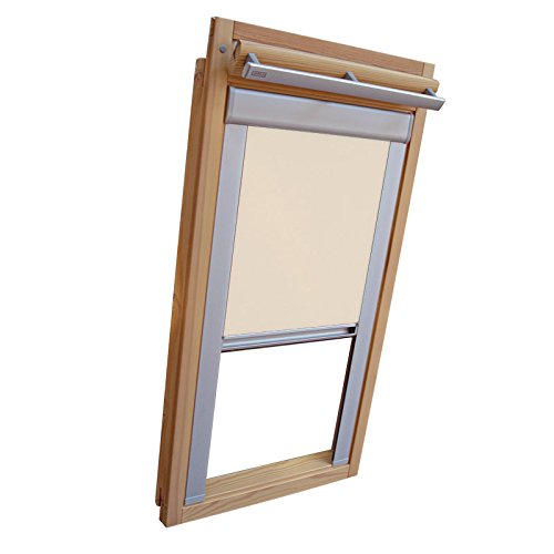 Easy-Shadow Dachfenster Verdunkelungsrollo Komfort Rollo Thermo für Typ Fakro FT/FTP/PK/FK/FE/FL/PTP Größe 02 - 55/98 (Glasmaß 39,0 x 81,3 cm) - in der Farbe creme von Easy-Shadow