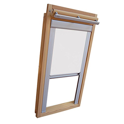 Easy-Shadow Dachfenster Verdunkelungsrollo Komfort Rollo Thermo für Typ Fakro FT/FTP/PK/FK/FE/FL/PTP Größe 12 - 134/98 (Glasmaß 118,0 x 81,3 cm) - in der Farbe weiß von Easy-Shadow