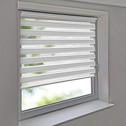 Easy-Shadow - Doppelrollo 70 x 160 cm weiß Klemmfix ohne Bohren Vario Seitenzug Duorollo Zebrarollo für Fenster und Türen Easy-Shadow - Doppelrollo 70 x 160 cm weiß Klemmfix ohne Bohren Vario Seitenzug Duorollo Zebrarollo für Fenster und Türen von Easy-Shadow