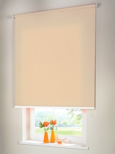 Easy-Shadow Hochwertiges Sichtschutzrollo Mittelzugrollo Springrollo Rollo Verdunkelung 40 x 220 cm / 40x220 cm beige-karamell // Maßanfertigung Easy-Shadow Hochwertiges Sichtschutzrollo Mittelzugrollo Springrollo Rollo Verdunkelung 40 x 220 cm / 40x220 cm beige-karamell // Maßanfertigung von Easy-Shadow
