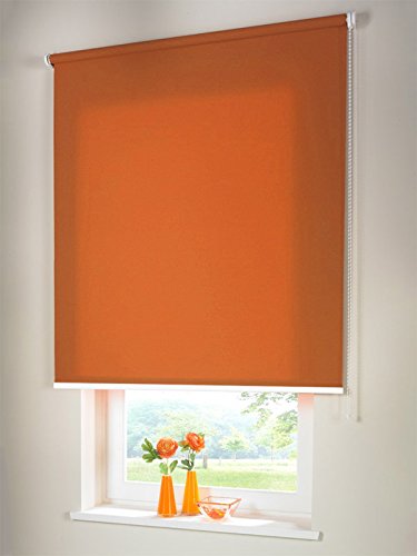 Easy-Shadow Hochwertiges Sichtschutzrollo Seitenzugrollo Kettenzugrollo Rollo Sichtschutz 142 x 180 cm / 142x180 cm terracotta - Bedienseite rechts // Maßanfertigung von Easy-Shadow