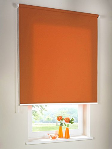 Easy-Shadow Hochwertiges Sichtschutzrollo Seitenzugrollo Kettenzugrollo Rollo Sichtschutz 150 x 260 cm / 150x260 cm terracotta - Bedienseite links // Maßanfertigung von Easy-Shadow