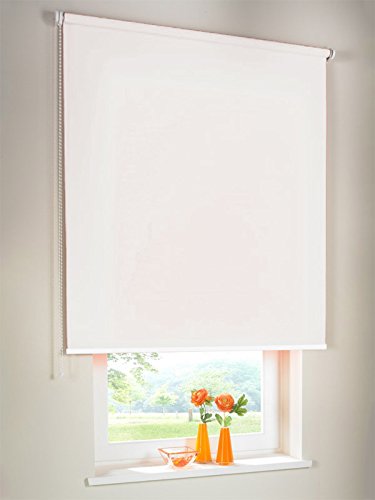 Easy-Shadow Hochwertiges Sichtschutzrollo Seitenzugrollo Kettenzugrollo Rollo Sichtschutz 90 x 260 cm / 90x260 cm weiss - Bedienseite links // Maßanfertigung von Easy-Shadow