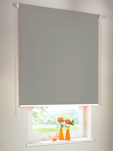 Easy-Shadow Hochwertiges Verdunkelungsrollo Seitenzugrollo Kettenzugrollo Rollo Verdunkelung 140 x 260 cm / 140x260 cm grau - Bedienseite links // Maßanfertigung von Easy-Shadow
