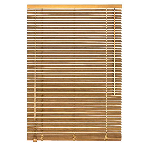 Easy-Shadow Holzjalousie Holz-Jalousie Bambus Jalousette Echtholz Rollo Jalousette 145 x 140 cm / 145x140 cm in Farbe Natur - Bedienseite Links // Maßanfertigung von Easy-Shadow