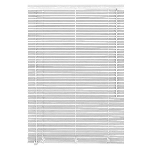 Easy-Shadow Holzjalousie Holz-Jalousie Bambus Jalousette Echtholz Rollo Jalousette 80 x 200 cm / 80x200 cm in Farbe weiß - Bedienseite Links // Maßanfertigung von Easy-Shadow
