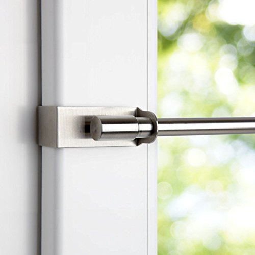 Easy-Shadow Klemmstange Easy-Fix 7/9 mm Metall - Länge ausziehbar 45-75 cm in Edelstahl-Optik - Scheibenstange Cafehausstange Teleskop-Stange für Vitrage Scheibengardine von Easy-Shadow