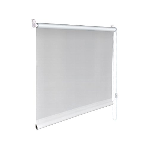 Easy-Shadow Mini-Rollo Minirollo Klemmfix Klemmrollo Kettenzugrollo Seitenzugrollo Stoffmaß Breite x Höhe 30x60 - 30 x 60 cm - WEISS blickdicht Sichtschutz // Maßanfertigung von Easy-Shadow