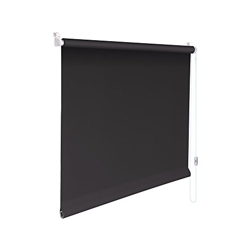 Easy-Shadow Mini-Rollo Minirollo Klemmfix Klemmrollo Kettenzugrollo Seitenzugrollo Stoffmaß Breite x Höhe 35x210 - 35 x 210 cm - DUNKELGRAU blickdicht Sichtschutz // Maßanfertigung von Easy-Shadow