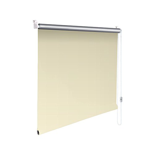 Easy-Shadow Thermo Mini-Rollo Minirollo Klemmfix Klemmrollo Kettenzugrollo Seitenzugrollo Stoffmaß Breite x Höhe 50x120 - 50 x 120 cm - CREME Thermo Verdunkelungsrollo // Maßanfertigung von Easy-Shadow