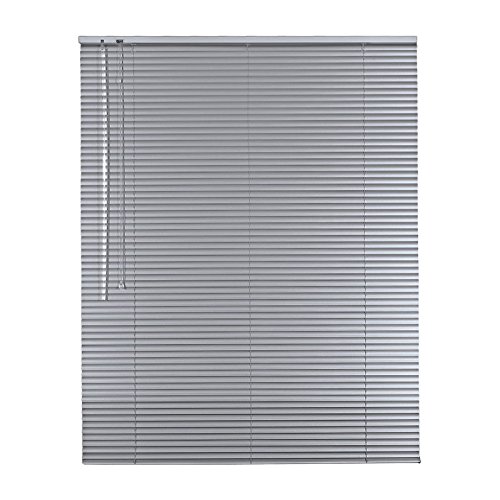 Hochwertige Klemmfix Aluminium Jalousie Rollo Alu Jalousette 100 x 210 cm / 100x210 cm in Farbe silber inkl. 2 Stück Klemmträger/Klemmhalter Träger - Bedienseite links // Fensterjalousie Klemmjalousie Easy&Fix montiert von Easy-Shadow