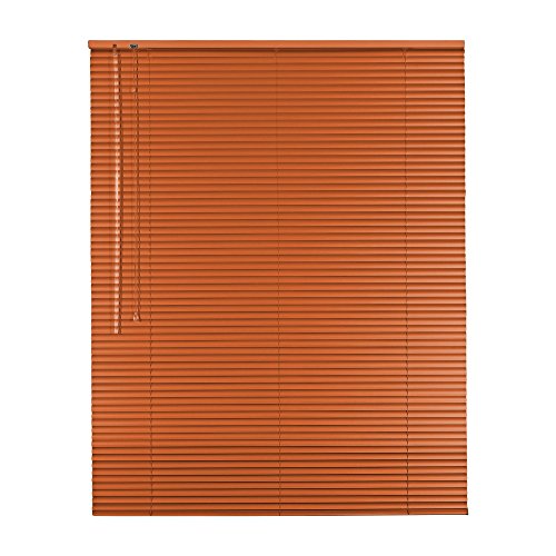 Hochwertige Klemmfix Aluminium Jalousie Rollo Alu Jalousette 140 x 220 cm / 140x220 cm in Farbe terracotta inkl. 2 Stück Klemmträger/Klemmhalter Träger - Bedienseite links // Fensterjalousie Klemmjalousie Easy&Fix montiert von Easy-Shadow
