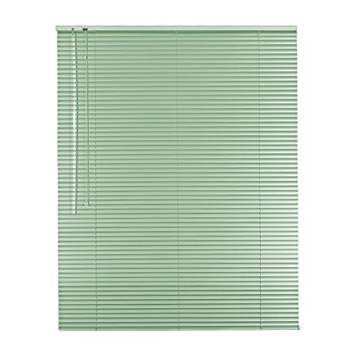 Hochwertige Klemmfix Aluminium Jalousie Rollo Alu Jalousette 85 x 130 cm / 85x130 cm in Farbe mint inkl. 2 Stück Klemmträger/Klemmhalter Träger - Bedienseite links // Fensterjalousie Klemmjalousie Easy&Fix montiert von Easy-Shadow