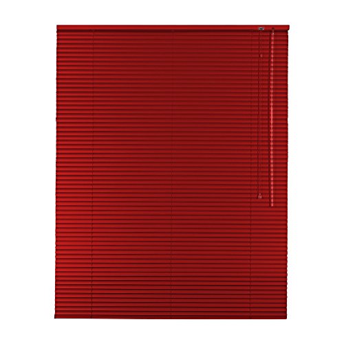 Original Easy-Shadow Aluminium Jalousie Jalousette Breite 100 x 140 cm Höhe in Farbe rot - Bedienseite rechts - Fensterjalousie Jalousien Alu-Jalousien Alu-Jalousetten Fenster Rollo Lamellenbreite 25 mm Lamellen / Maßanfertigung von Easy-Shadow