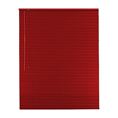 Original Easy-Shadow Aluminium Jalousie Jalousette Breite 100 x 150 cm Höhe in Farbe rot - Bedienseite links - Fensterjalousie Jalousien Alu-Jalousien Alu-Jalousetten Fenster Rollo Lamellenbreite 25 mm Lamellen / Maßanfertigung von Easy-Shadow