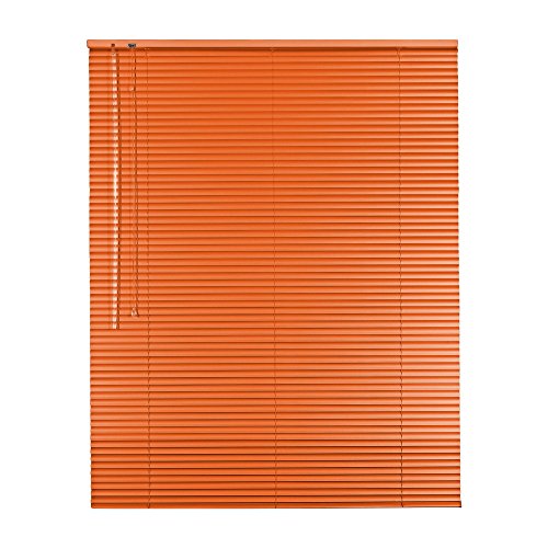 Original Easy-Shadow Aluminium Jalousie Jalousette Breite 120 x 210 cm Höhe in Farbe orange - Bedienseite links - Fensterjalousie Jalousien Alu-Jalousien Alu-Jalousetten Fenster Rollo Lamellenbreite 25 mm Lamellen / Maßanfertigung von Easy-Shadow