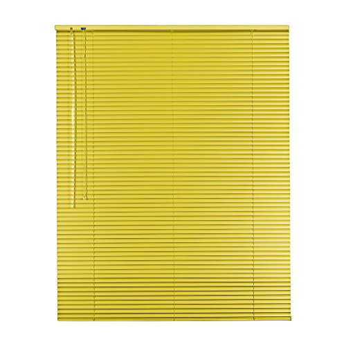 Original Easy-Shadow Aluminium Jalousie Jalousette Breite 90 x 180 cm Höhe in Farbe gelb - Bedienseite links - Fensterjalousie Jalousien Alu-Jalousien Alu-Jalousetten Fenster Rollo Lamellenbreite 25 mm Lamellen / Maßanfertigung von Easy-Shadow