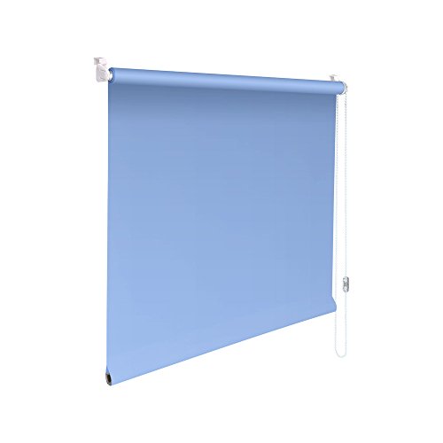 Original Easy-Shadow Mini Klemmfix Rollo Stoffmaß Breite 120 x 200 cm Höhe - HELLBLAU blickdicht lichtdurchlässig Sichtschutz Sichtschutzrollo Kettenzugrollo Seitenzugrollo Mini-Rollo mit Kettenzug - Minirollo Klemmrollo ohne bohren inklusive Klemmträger Easy&Fix - Maßanfertigung von Easy-Shadow