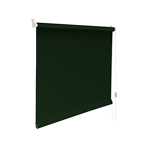 Original Easy-Shadow Mini Klemmfix Rollo Stoffmaß Breite 35 x 200 cm Höhe - DUNKELGRÜN blickdicht lichtdurchlässig Sichtschutz Sichtschutzrollo Kettenzugrollo Seitenzugrollo Mini-Rollo mit Kettenzug - Minirollo Klemmrollo ohne bohren inklusive Klemmträger Easy&Fix - Maßanfertigung von Easy-Shadow