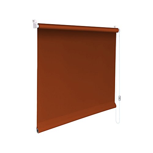 Original Easy-Shadow Mini Klemmfix Rollo Stoffmaß Breite 35 x 90 cm Höhe - TERRACOTTA blickdicht lichtdurchlässig Sichtschutz Sichtschutzrollo Kettenzugrollo Seitenzugrollo Mini-Rollo mit Kettenzug - Minirollo Klemmrollo ohne bohren inklusive Klemmträger Easy&Fix - Maßanfertigung von Easy-Shadow