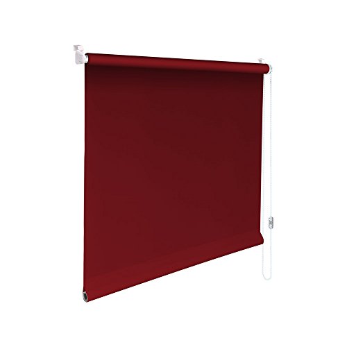Original Easy-Shadow Mini Klemmfix Rollo Stoffmaß Breite 55 x 140 cm Höhe - WEINROT lichtundurchlässig Verdunkelung Verdunkelungsrollo Kettenzugrollo Seitenzugrollo Mini-Rollo mit Kettenzug - Minirollo Klemmrollo ohne bohren inklusive Klemmträger Easy&Fix - Maßanfertigung von Easy-Shadow