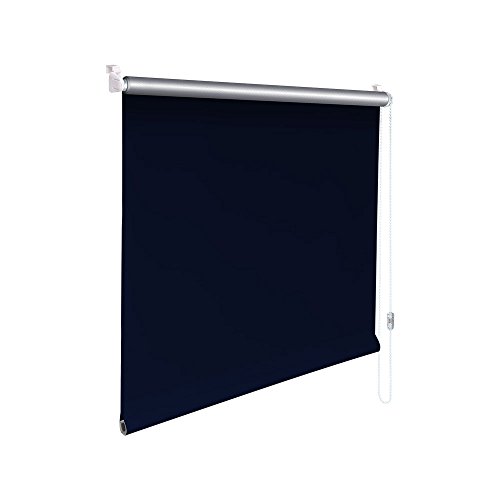 Original Easy-Shadow Mini Klemmfix Thermo Rollo Stoffmaß Breite 60 x 210 cm Höhe - BLAU Thermo Rückseite ALU lichtundurchlässig Verdunkelung Verdunkelungsrollo Kettenzugrollo Seitenzugrollo Mini-Rollo mit Kettenzug und Aluminium Beschichtung - Minirollo Klemmrollo ohne bohren inklusive Klemmträger Easy&Fix - Maßanfertigung von Easy-Shadow
