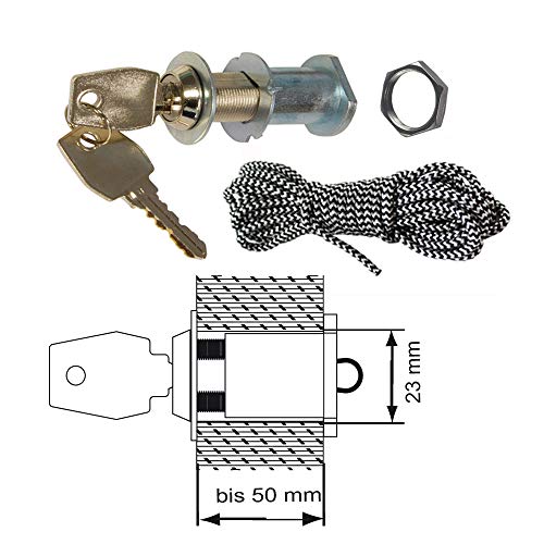 Entriegelungsschloss Steckschloss Notentriegelung Notentriegelungsschloss D20/23 mm max 50mm Tordicke von Easy-Tec