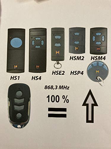 Ersatz Handsender für Hörmann HS1 HS4 HSE2 HSM2 HSM4 HSP4 868,3 MHz blaue Tasten von Easy-Tec